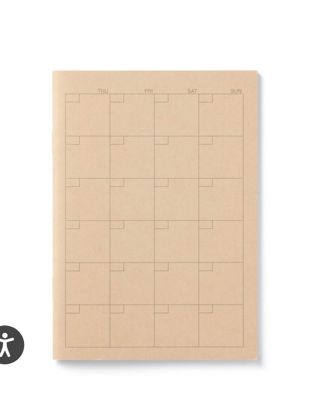 MUJI undated A6 monthly calendar 10pk (open but not used)